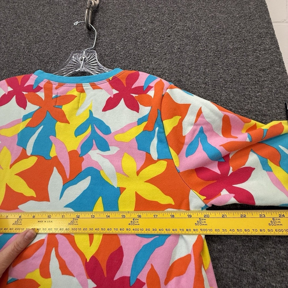 Lands' End Serious Sweats Colorful Floral Print Long Sleeve Sweatshirt M 10/12 - Picture 6 of 9